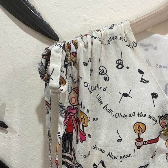 Vintage 90's Moschino Jeans Silk Dress Olive Oyl Christmas Moschino New Year - M - Picture 8 of 15
